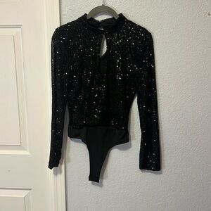 NWOT! Valentine Sequin Bodysuit